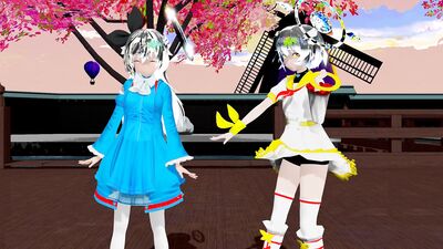 (mmd)mesmerizer with my oc's Tsuβasa and Nano