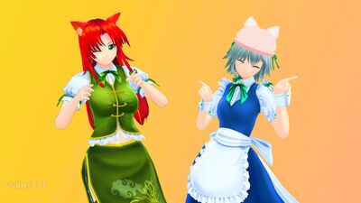 【Touhou MMD】sakuya meiling 愛包ダンスホール