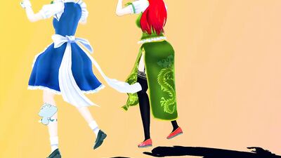 【Touhou MMD】sakuya meiling 愛包ダンスホール