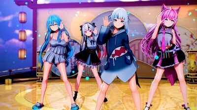 【MMD Hololive 4K/60fps】《Gura (がうる・ぐら), Koyori (博衣こより), Lamy (雪花ラミィ), Ayame (百鬼あやめ)》~《