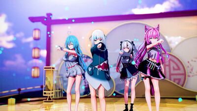 【MMD Hololive 4K/60fps】《Gura (がうる・ぐら), Koyori (博衣こより), Lamy (雪花ラミィ), Ayame (百鬼あやめ)》~《