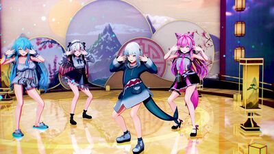 【MMD Hololive 4K/60fps】《Gura (がうる・ぐら), Koyori (博衣こより), Lamy (雪花ラミィ), Ayame (百鬼あやめ)》~《