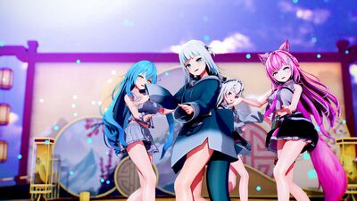 【MMD Hololive 4K/60fps】《Gura (がうる・ぐら), Koyori (博衣こより), Lamy (雪花ラミィ), Ayame (百鬼あやめ)》~《