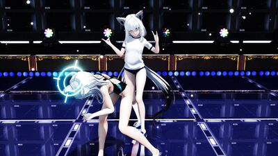 【ＭＭＤ】キスキツネ　砂狼シ〇コ・白上フ〇キ【水着＆ブルマダンス】
