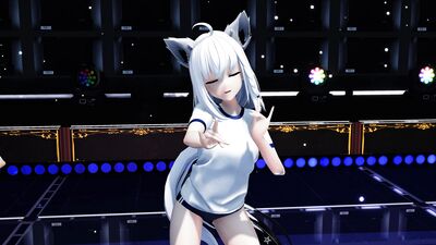 【ＭＭＤ】キスキツネ　砂狼シ〇コ・白上フ〇キ【水着＆ブルマダンス】