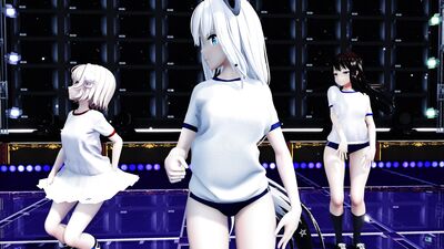 【ＭＭＤ】Poker Face　ちさと・たきな・フブキ・うい　【Ray-MMD1.52　☆ブルマ☆】