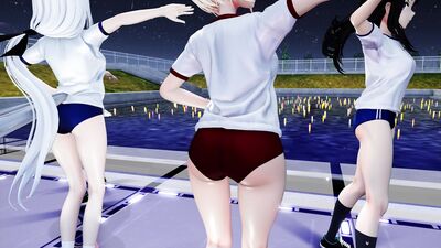 【ＭＭＤ】Poker Face　ちさと・たきな・フブキ・うい　【Ray-MMD1.52　☆ブルマ☆】