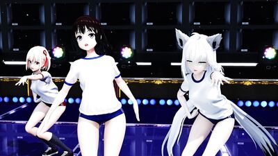 【ＭＭＤ】Poker Face　ちさと・たきな・フブキ・うい　【Ray-MMD1.52　☆ブルマ☆】