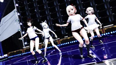 【ＭＭＤ】Poker Face　ちさと・たきな・フブキ・うい　【Ray-MMD1.52　☆ブルマ☆】