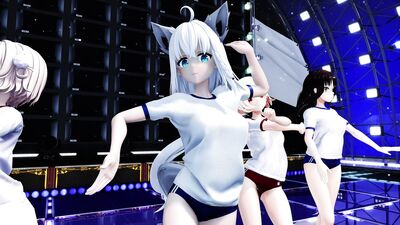 【ＭＭＤ】Poker Face　ちさと・たきな・フブキ・うい　【Ray-MMD1.52　☆ブルマ☆】
